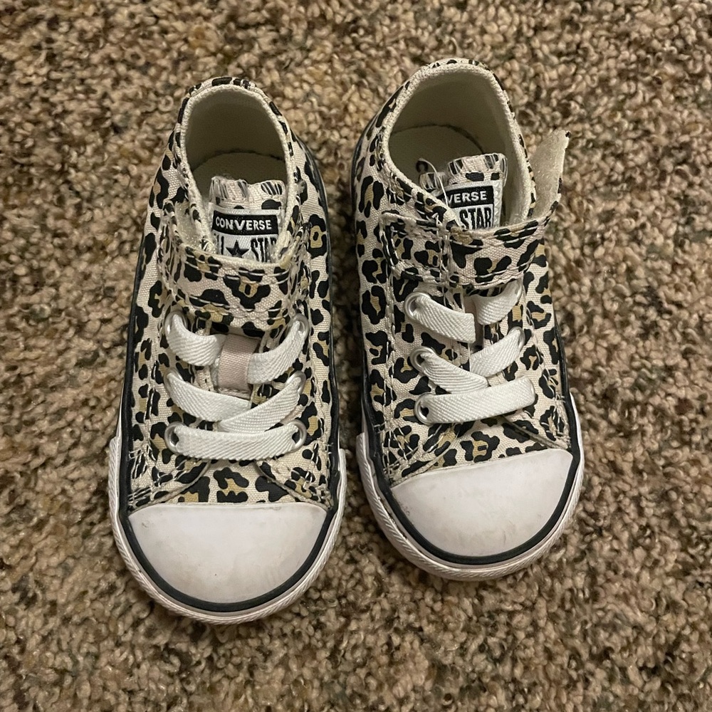 Cheetah Toddler converse sneakers size 5